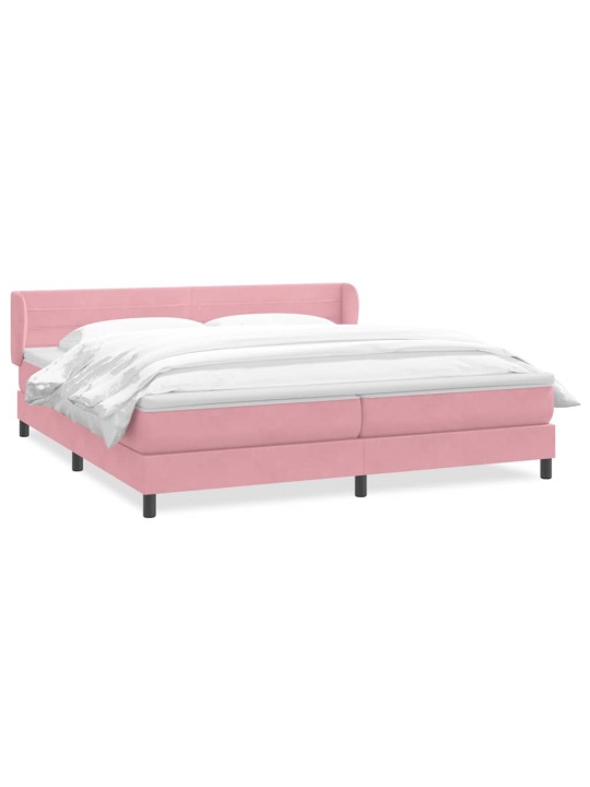 Box spring postel s matracemi růžová 200x210 cm samet