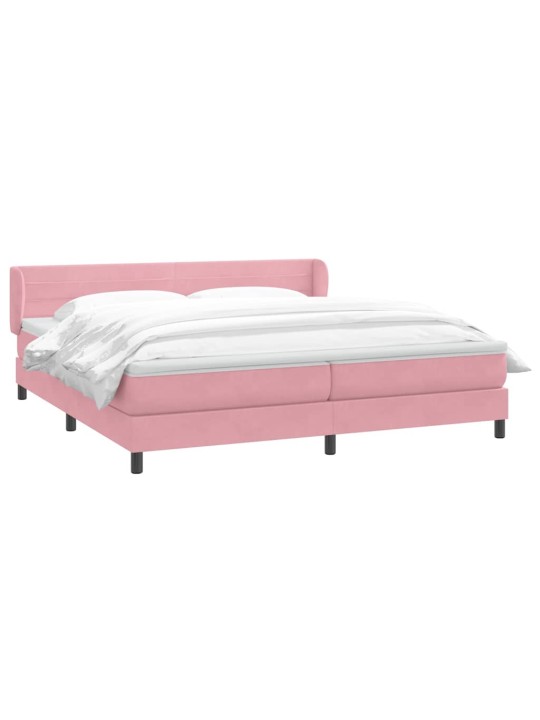Box spring postel s matracemi růžová 200x210 cm samet