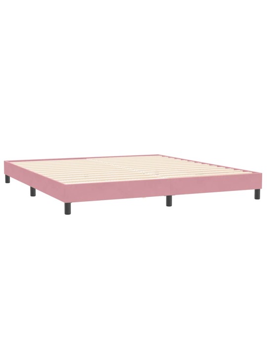 Box spring postel s matracemi růžová 200x210 cm samet