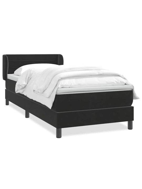 Box spring postel s matrací černý 80x220 cm samet