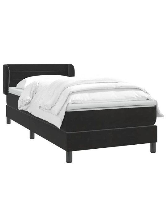 Box spring postel s matrací černý 80x220 cm samet