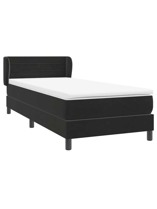 Box spring postel s matrací černý 80x220 cm samet
