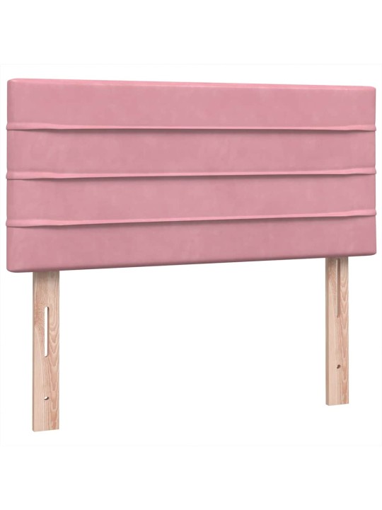 Box spring postel s matrací černá 100x220 cm růžový