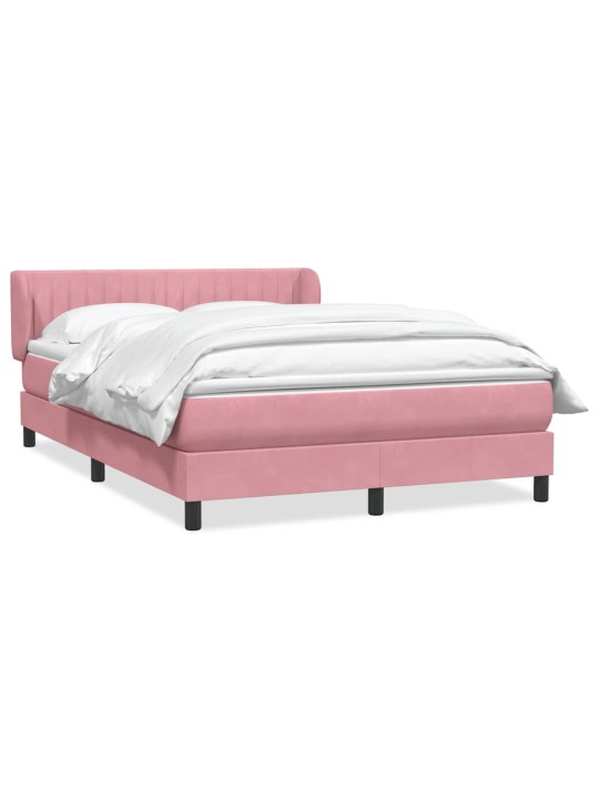 Box spring postel s matrací růžová 140x210 cm samet