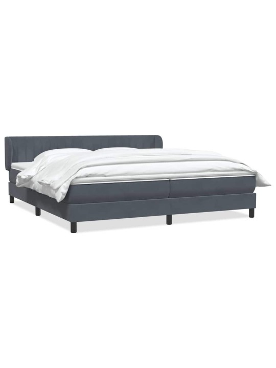 Box spring postel s matracemi tmavě šedá 200x210 cm samet