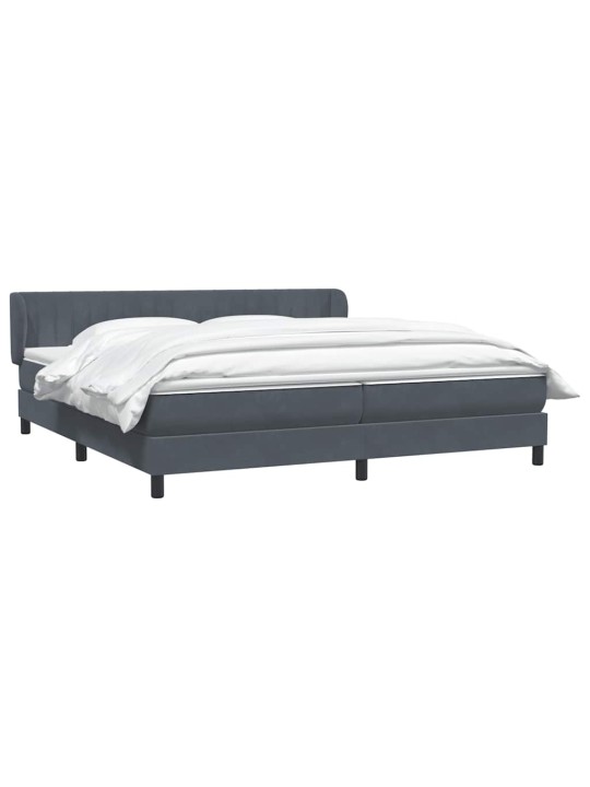 Box spring postel s matracemi tmavě šedá 200x210 cm samet