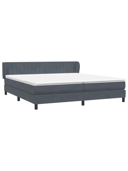 Box spring postel s matracemi tmavě šedá 200x210 cm samet
