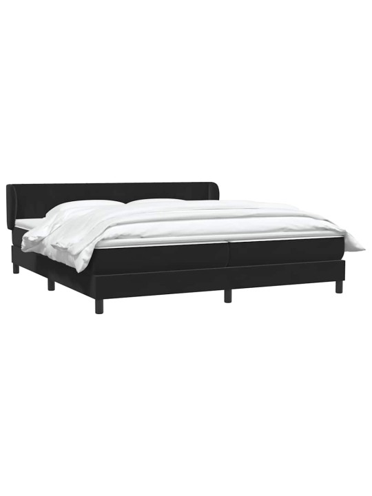 Box spring postel s matracemi černá 200x210 cm samet