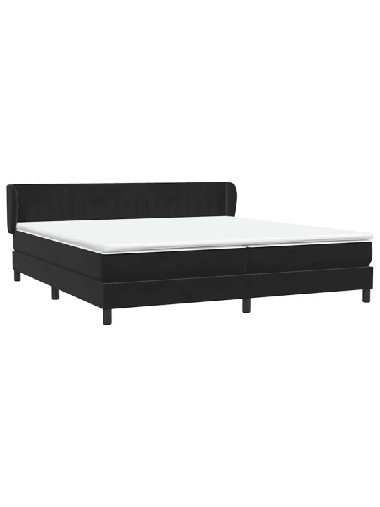 Box spring postel s matracemi černá 200x210 cm samet