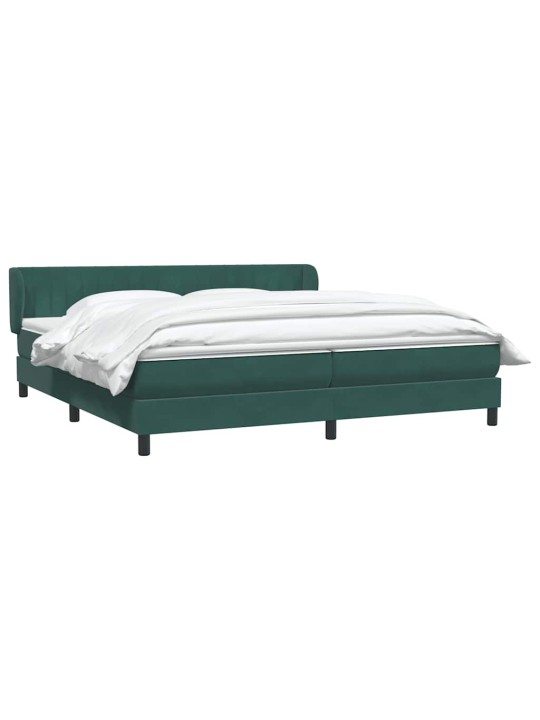 Box spring postel s matracemi tmavě zelená 200x210 cm samet