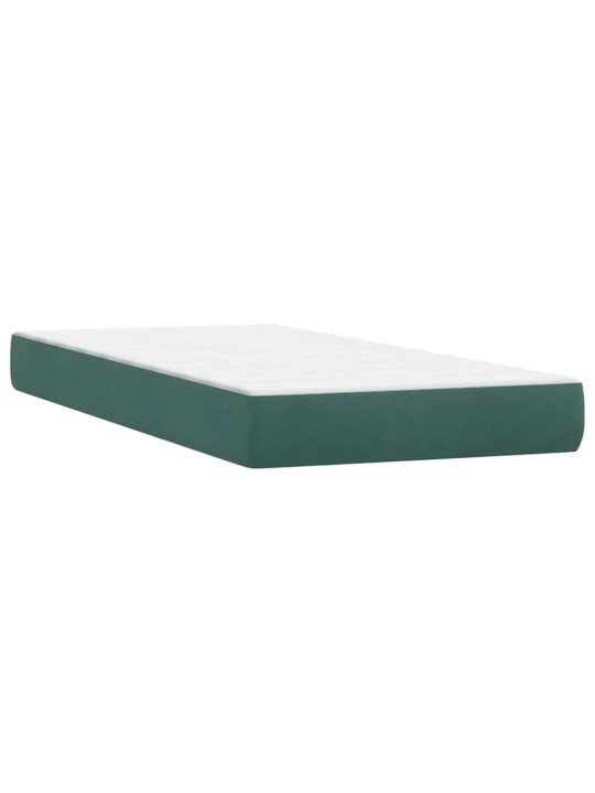 Box spring postel s matracemi tmavě zelená 200x210 cm samet