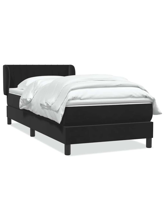 Box spring postel s matrací černý 80x220 cm samet