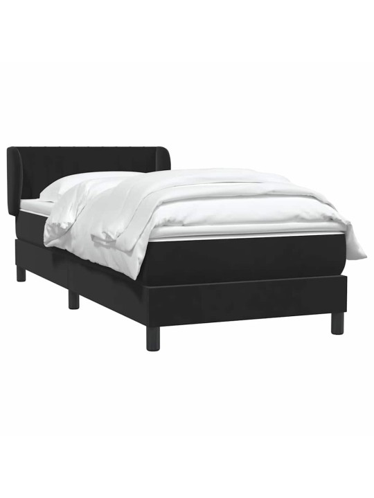Box spring postel s matrací černý 80x220 cm samet