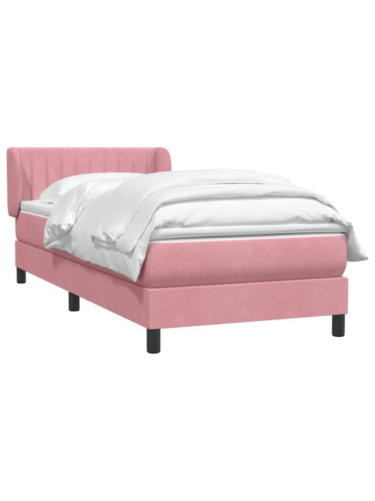Box spring postel s matrací černá 100x220 cm růžový
