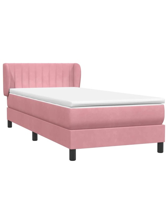 Box spring postel s matrací černá 100x220 cm růžový