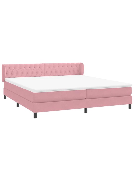 Box spring postel s matracemi růžová 200x210 cm samet