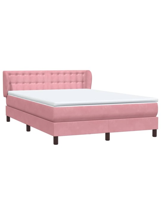 Box spring postel s matrací růžová 140x210 cm samet
