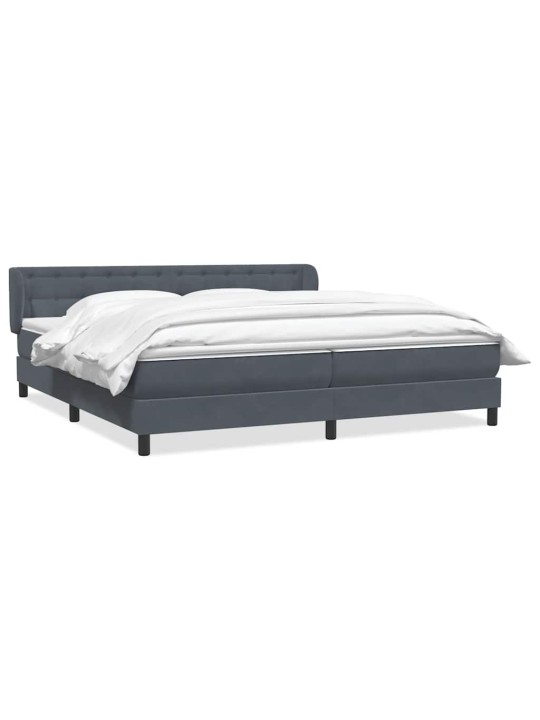 Box spring postel s matracemi tmavě šedá 200x210 cm samet