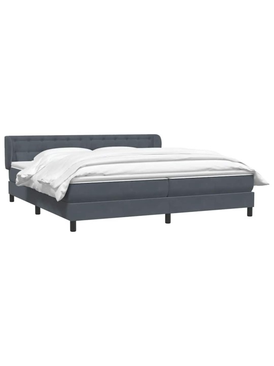 Box spring postel s matracemi tmavě šedá 200x210 cm samet