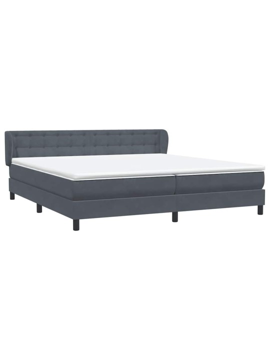 Box spring postel s matracemi tmavě šedá 200x210 cm samet