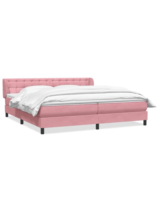 Box spring postel s matracemi růžová 200x210 cm samet