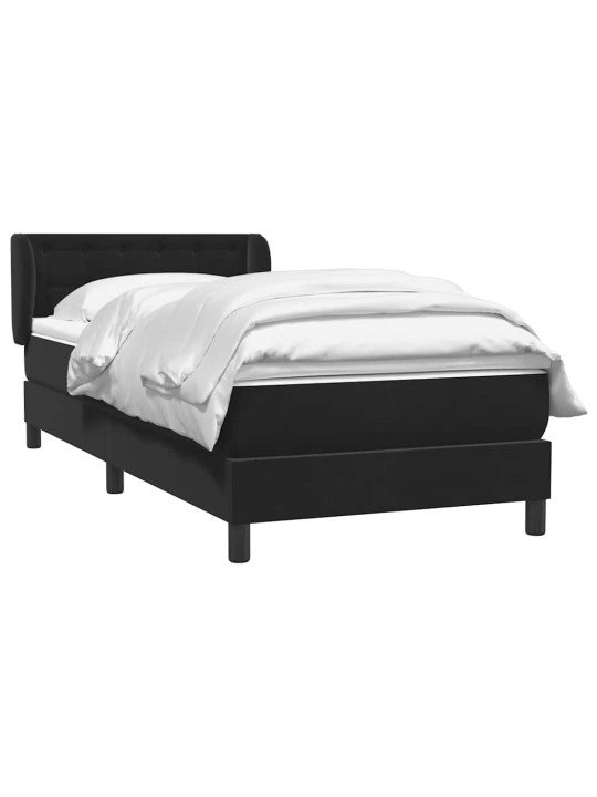 Box spring postel s matrací černý 80x220 cm samet