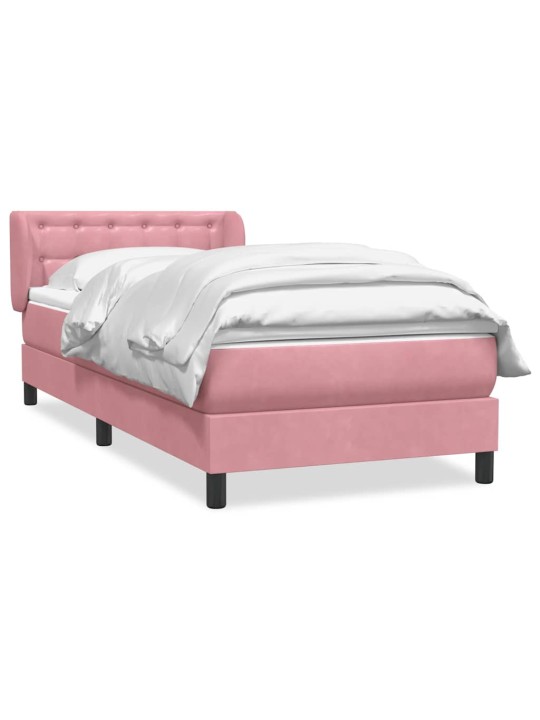Box spring postel s matrací černá 100x220 cm růžový