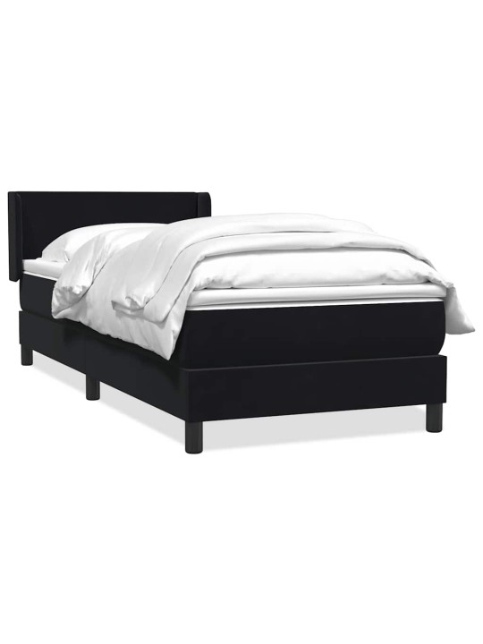 Box spring postel s matrací černý 80x220 cm samet
