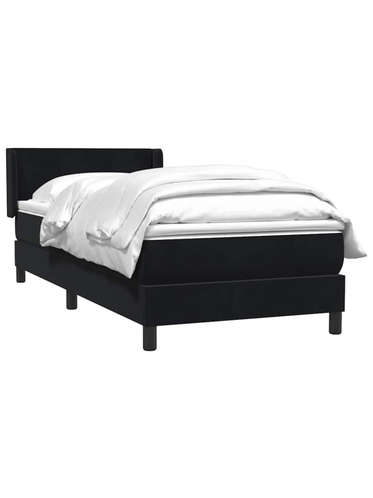 Box spring postel s matrací černý 80x220 cm samet