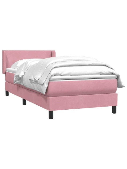 Box spring postel s matrací růžová 80x220 cm samet