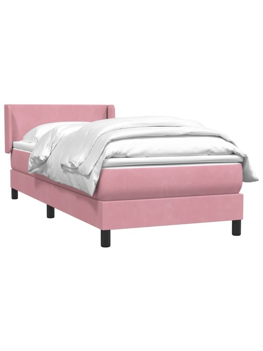 Box spring postel s matrací černá 100x220 cm růžový