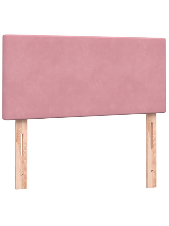 Box spring postel s matrací černá 100x220 cm růžový
