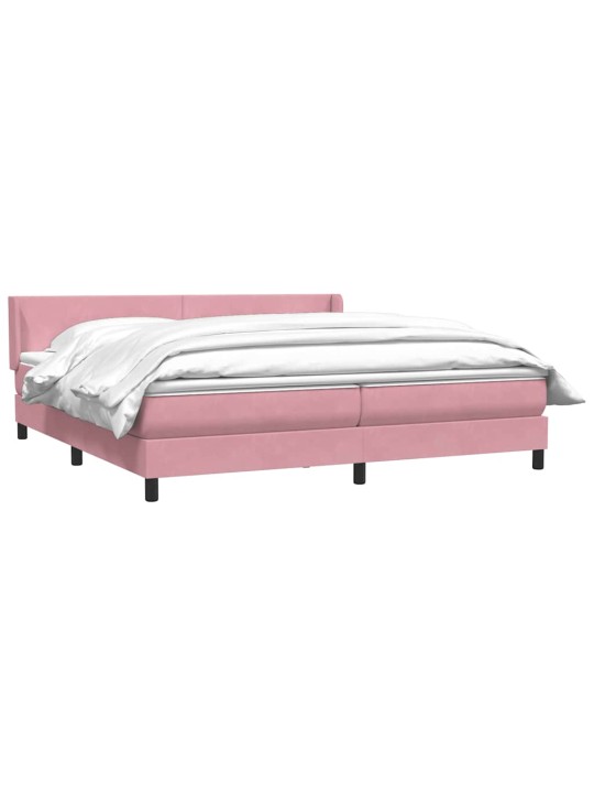 Box spring postel s matrací černá 180x220 cm růžový