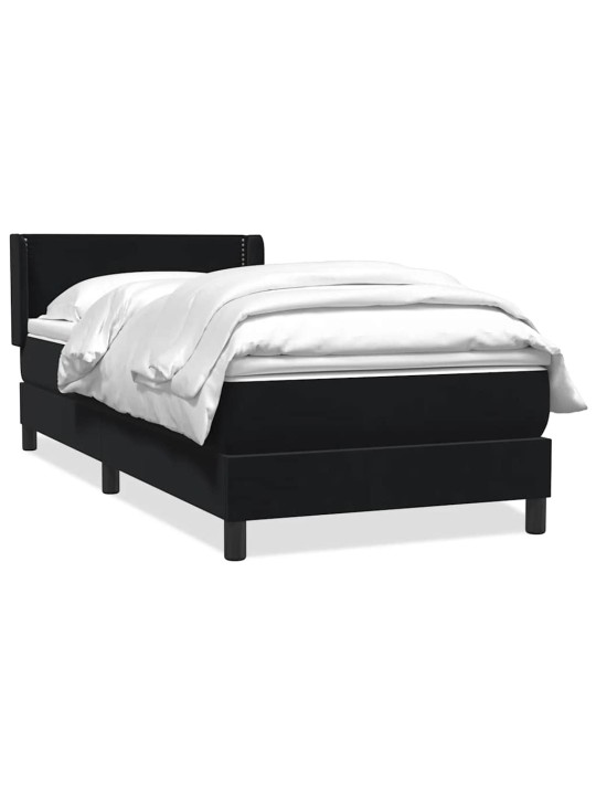 Box spring postel s matrací černý 80x220 cm samet