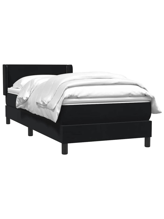 Box spring postel s matrací černý 80x220 cm samet