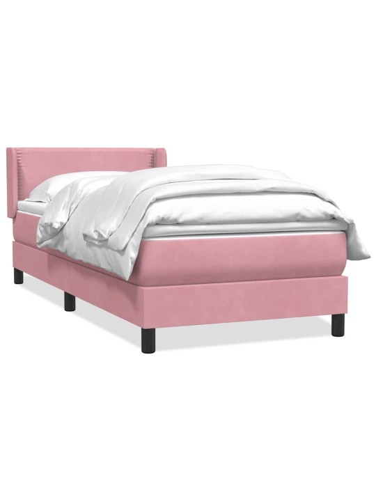 Box spring postel s matrací růžová 80x220 cm samet