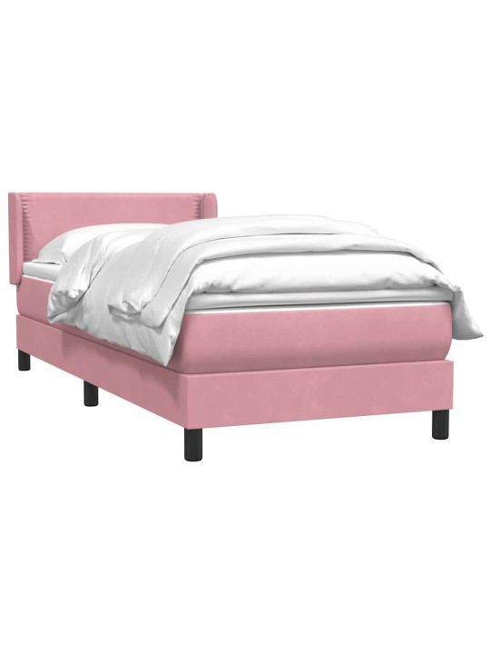 Box spring postel s matrací černá 100x220 cm růžový