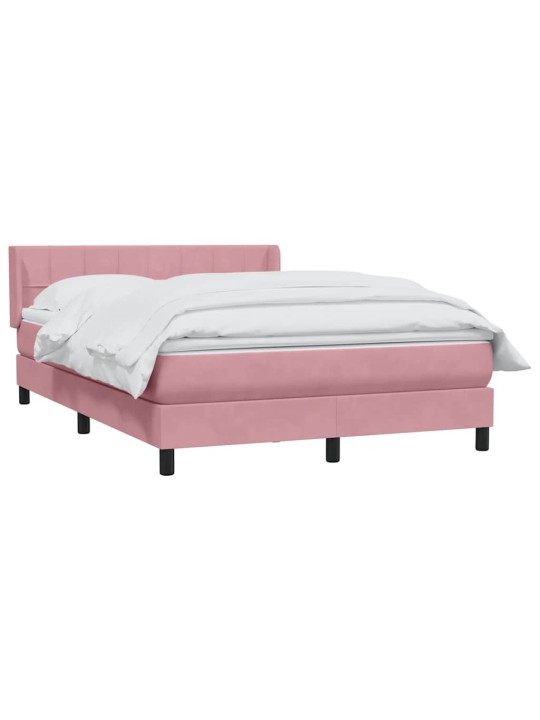 Box spring postel s matrací růžová 140x210 cm samet
