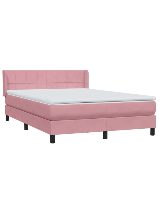 Box spring postel s matrací růžová 140x210 cm samet