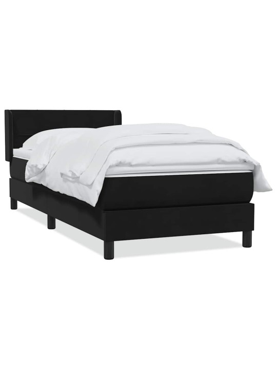 Box spring postel s matrací černý 80x220 cm samet