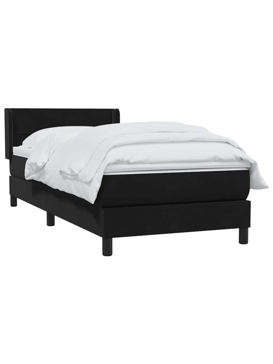 Box spring postel s matrací černý 80x220 cm samet