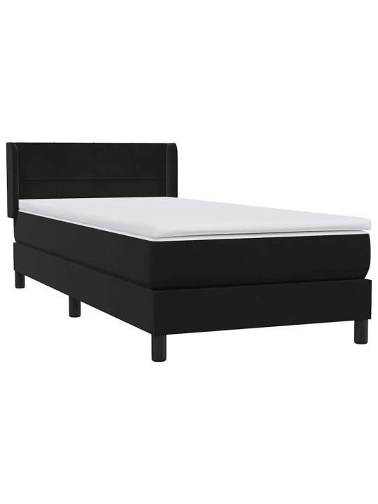 Box spring postel s matrací černý 80x220 cm samet
