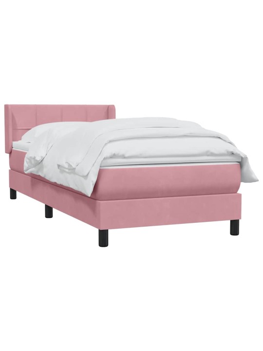 Box spring postel s matrací černá 100x220 cm růžový