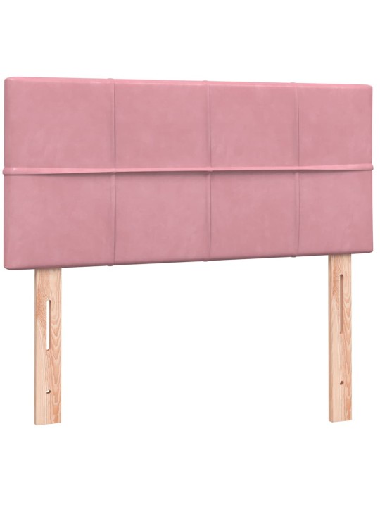 Box spring postel s matrací černá 100x220 cm růžový