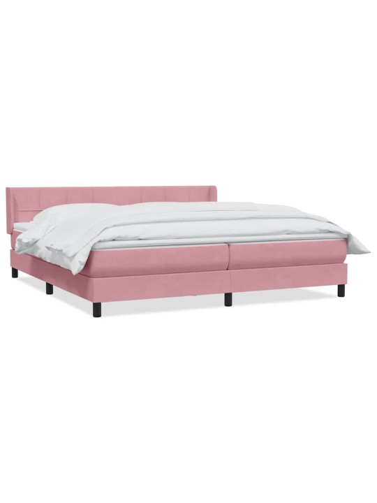 Box spring postel s matrací černá 180x220 cm růžový