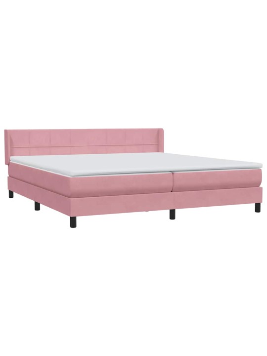 Box spring postel s matrací černá 180x220 cm růžový