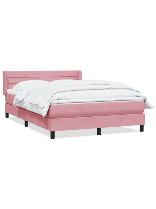 Box spring postel s matrací růžová 140x210 cm samet