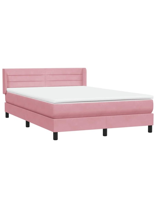 Box spring postel s matrací růžová 140x210 cm samet
