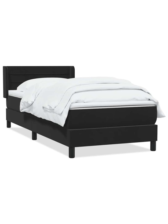 Box spring postel s matrací černý 80x220 cm samet