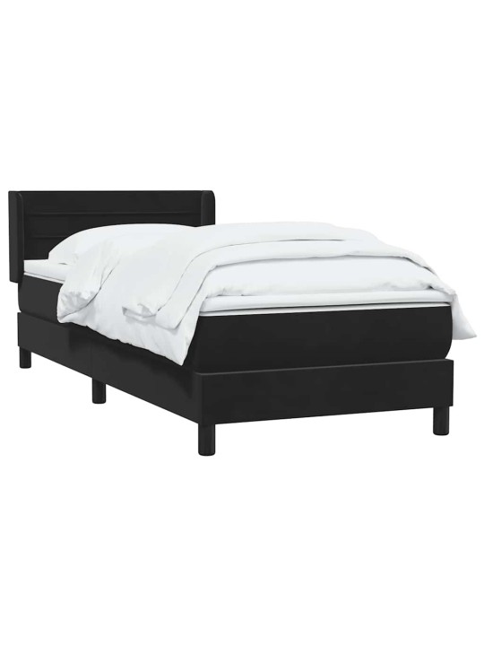 Box spring postel s matrací černý 80x220 cm samet